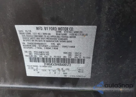 2019 Ford Flex Sel from USA, damaged, VIN 2FMGK5C84KBA00572